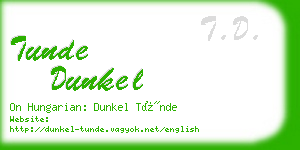 tunde dunkel business card